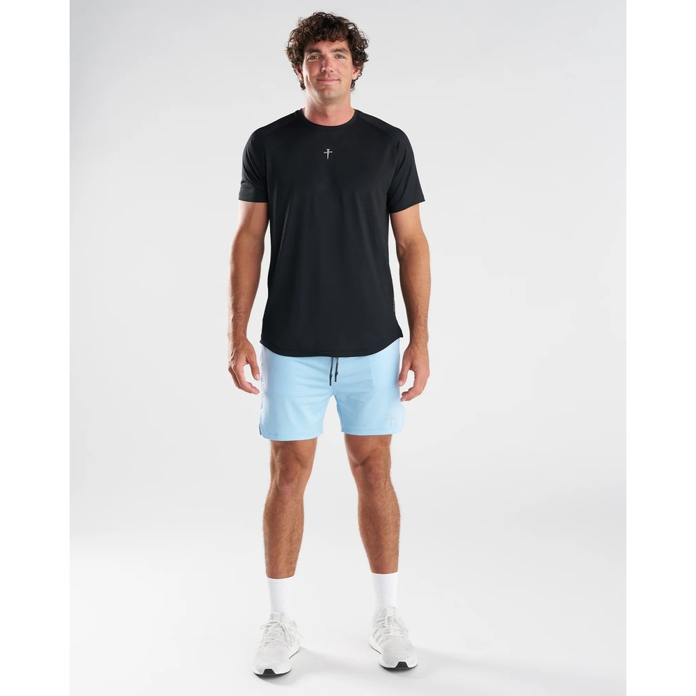 Three Nails Mens 2-in-1 Training Shorts Light Blue XL New With Tags